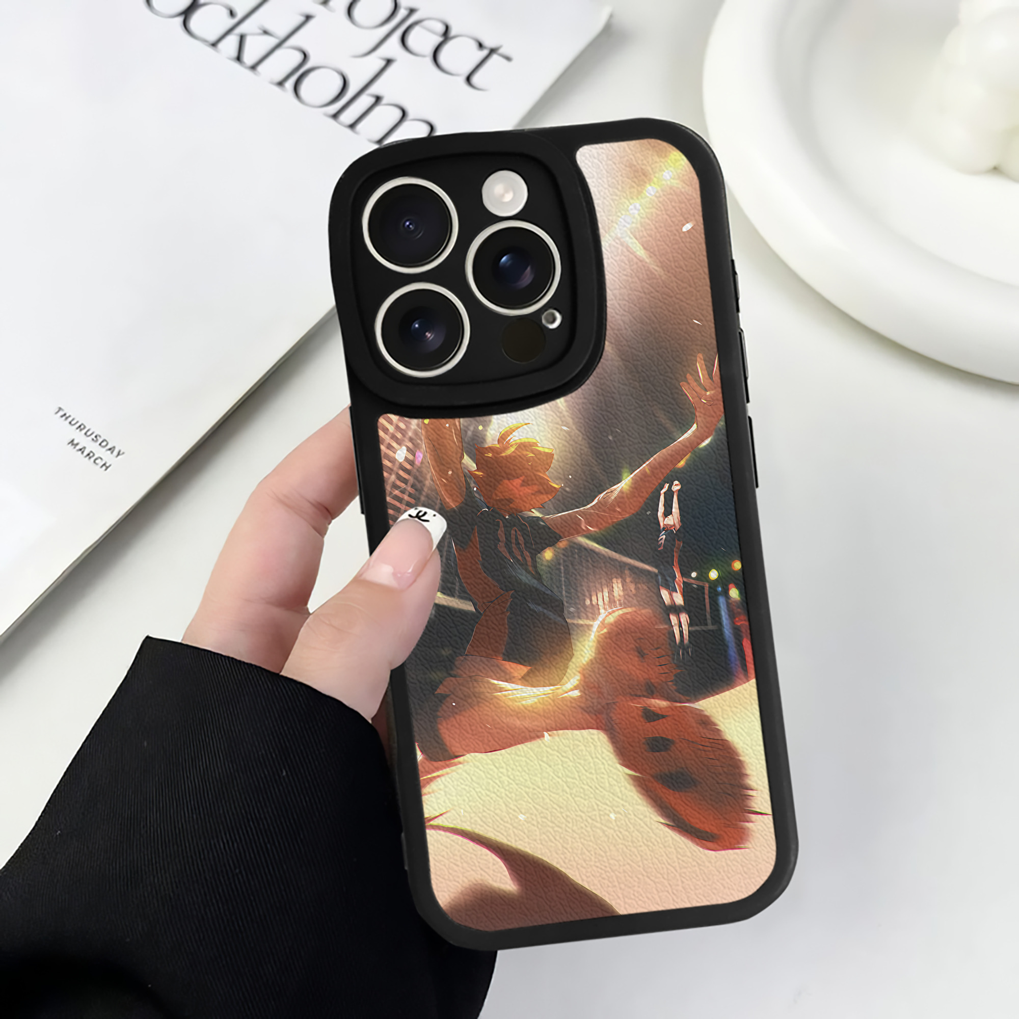 （画像用） ハイキュー!! Haikyu!! 【iPhone 16シリーズ対応】シリコンスマホケース（レザー調） 材質：シリコン